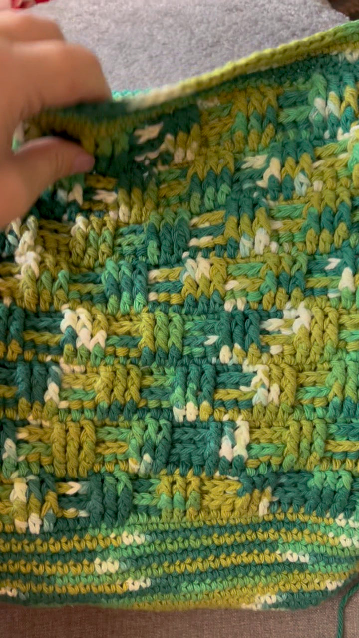 Pickle-Lined Crochet Tote