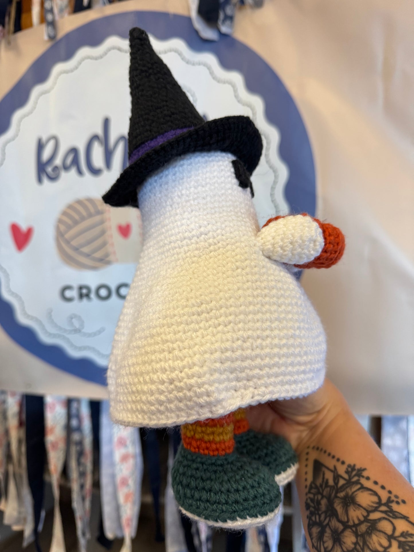 Crochet Ghost Friend with Pumpkin