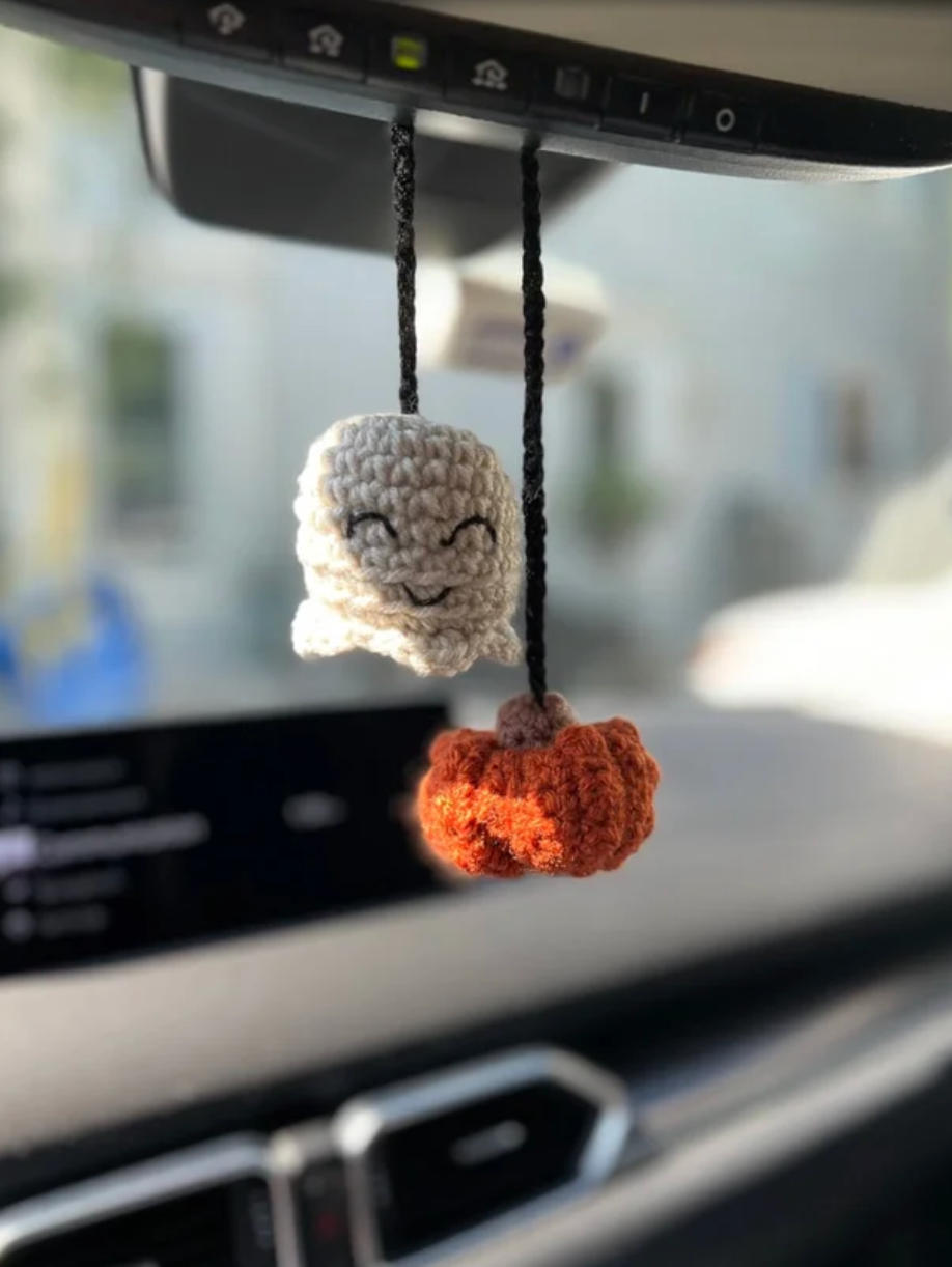 Crochet pumpkin and ghost buddy (Ready to ship)