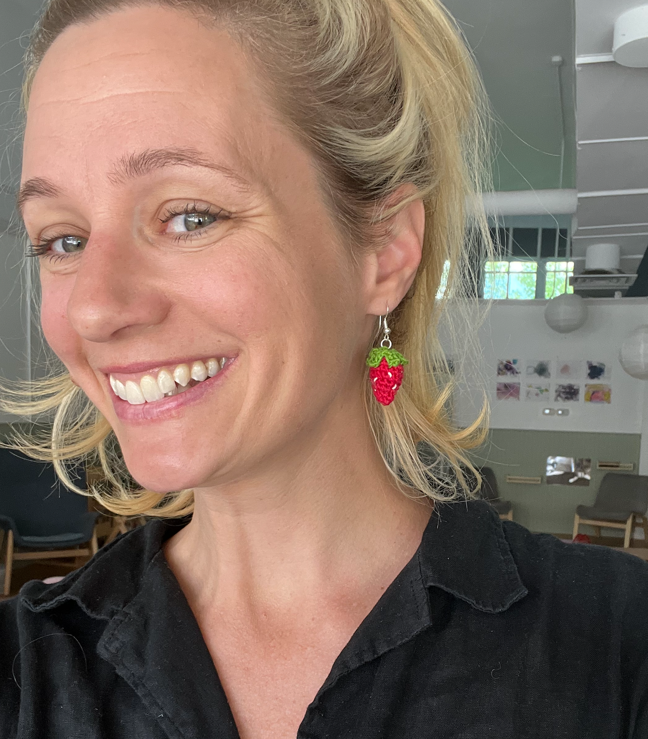 Micro Crochet Strawberry Earrings