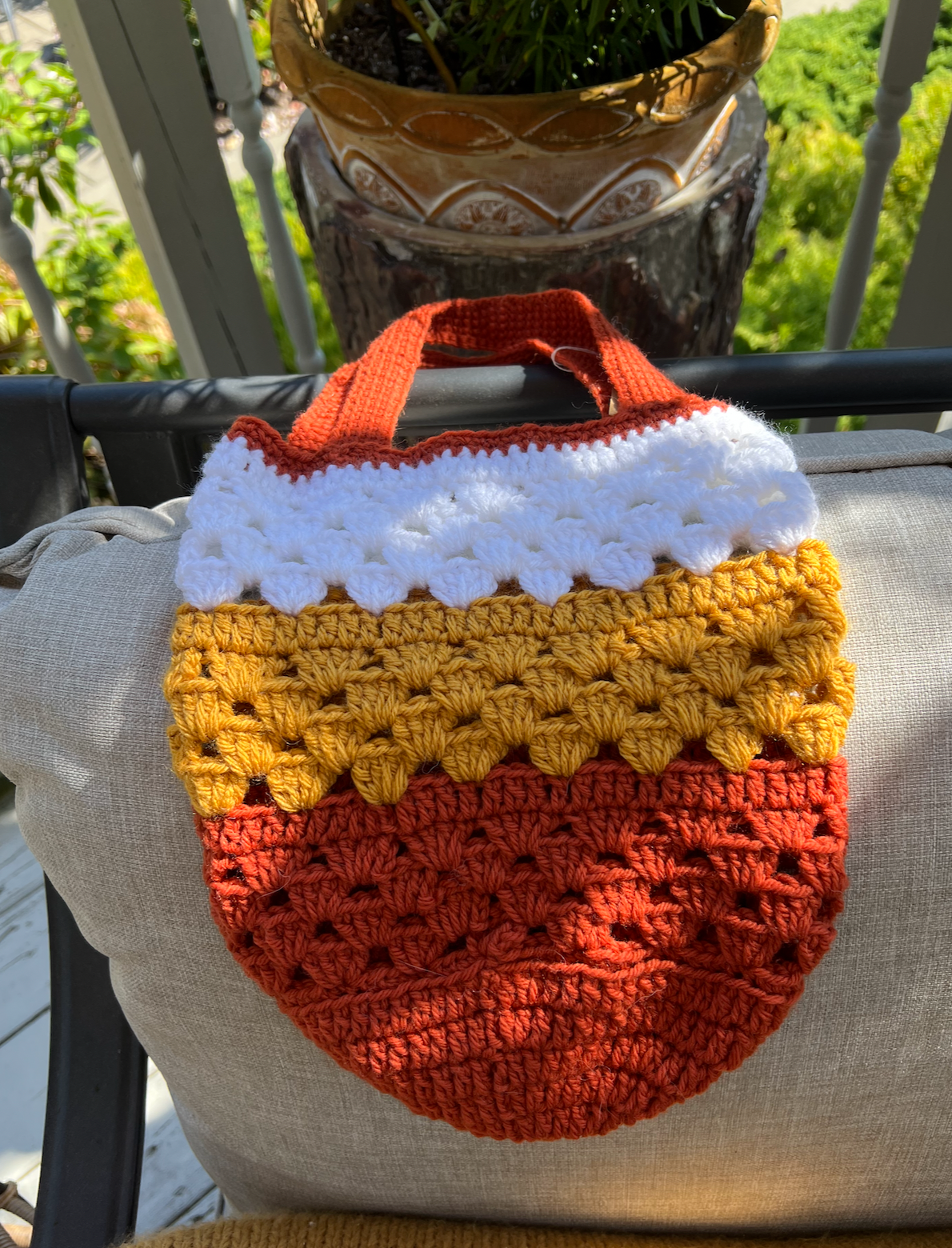 Candy Corn Inspired Market Bag