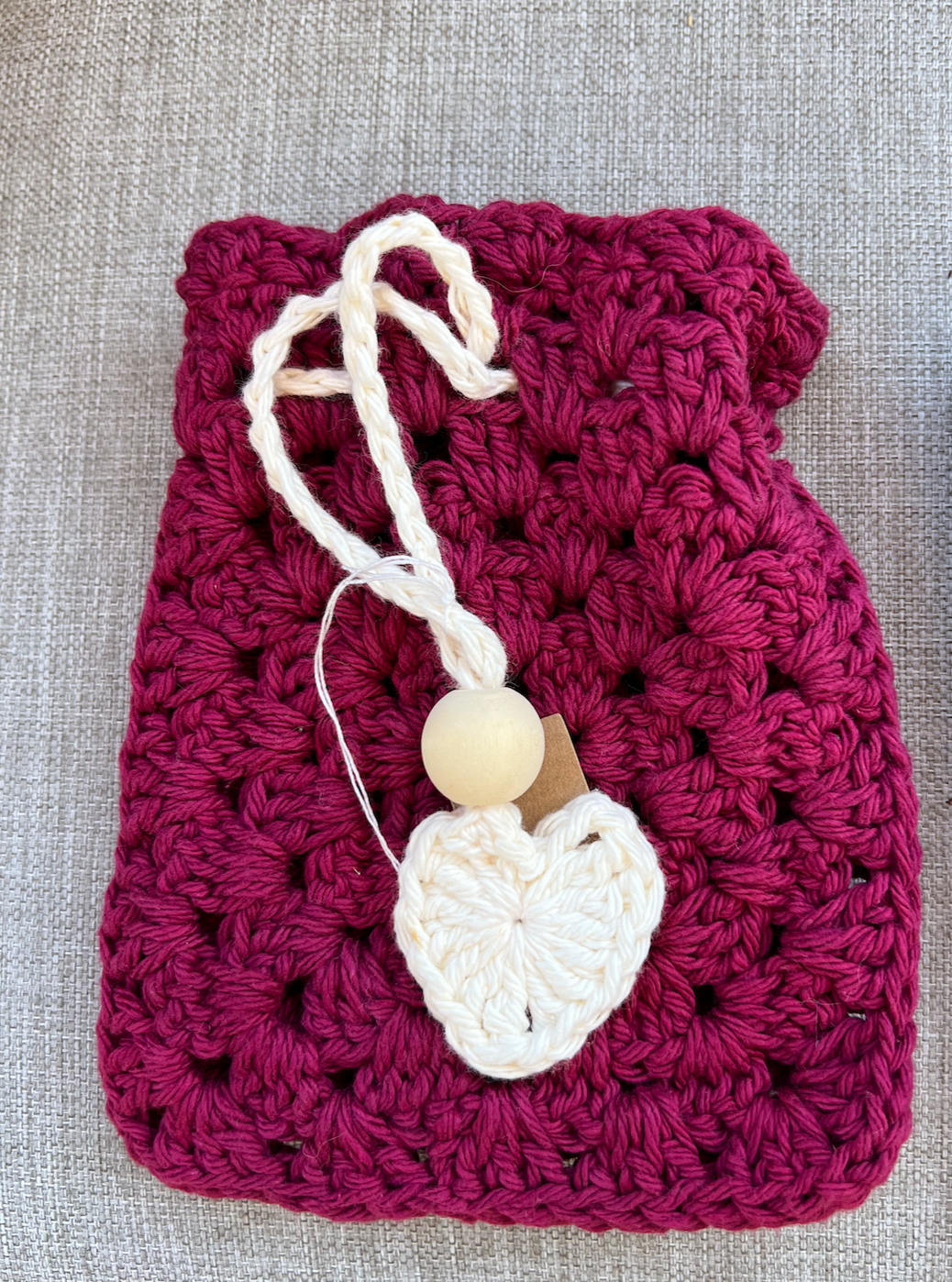 Granny Square Drawstring Trinket Pouch